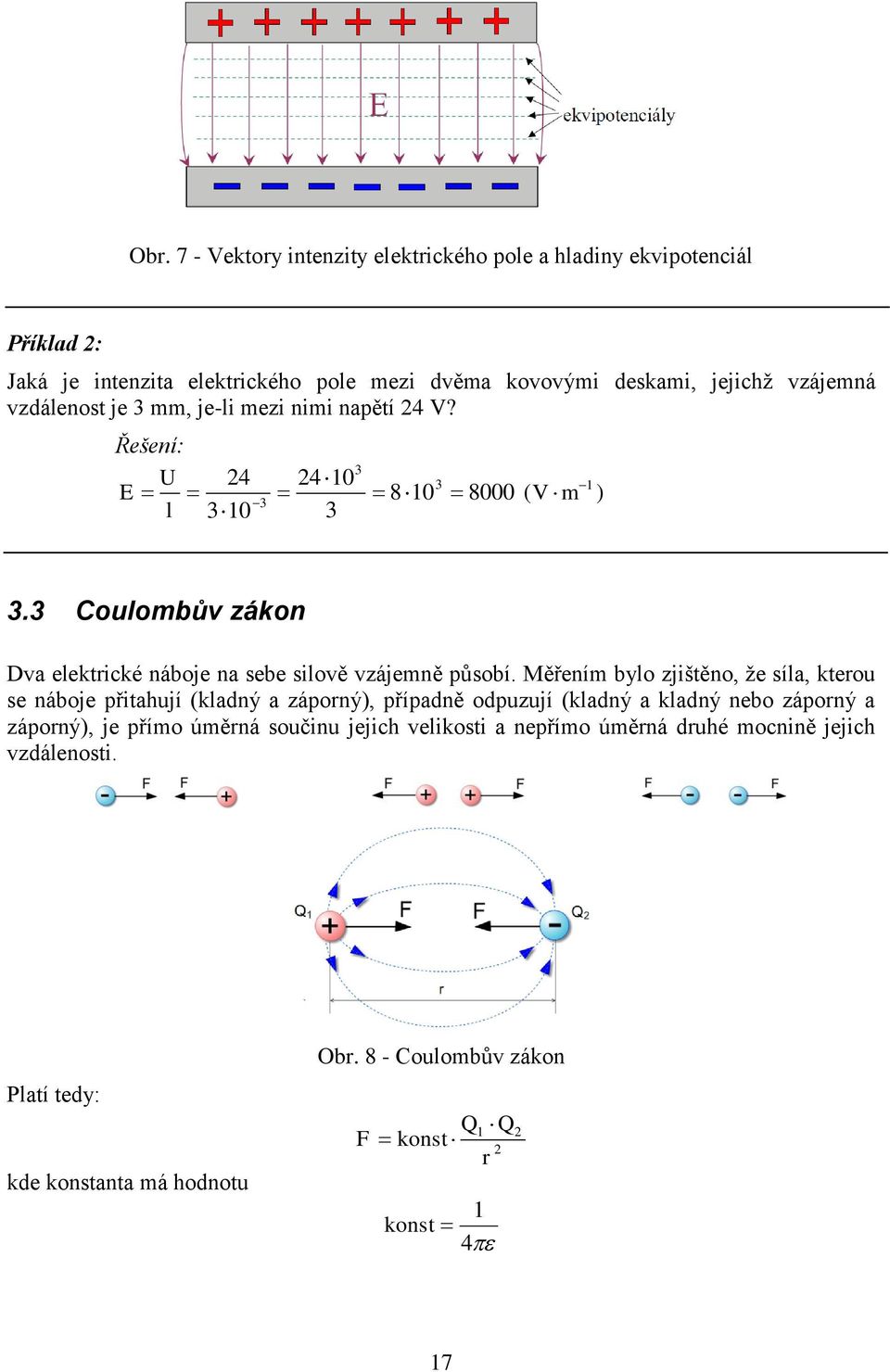 Měřením bylo zjištěno, že síla, kterou se náboje přitahují (kladný a záporný), případně odpuzují (kladný a kladný nebo záporný a záporný), je přímo úměrná