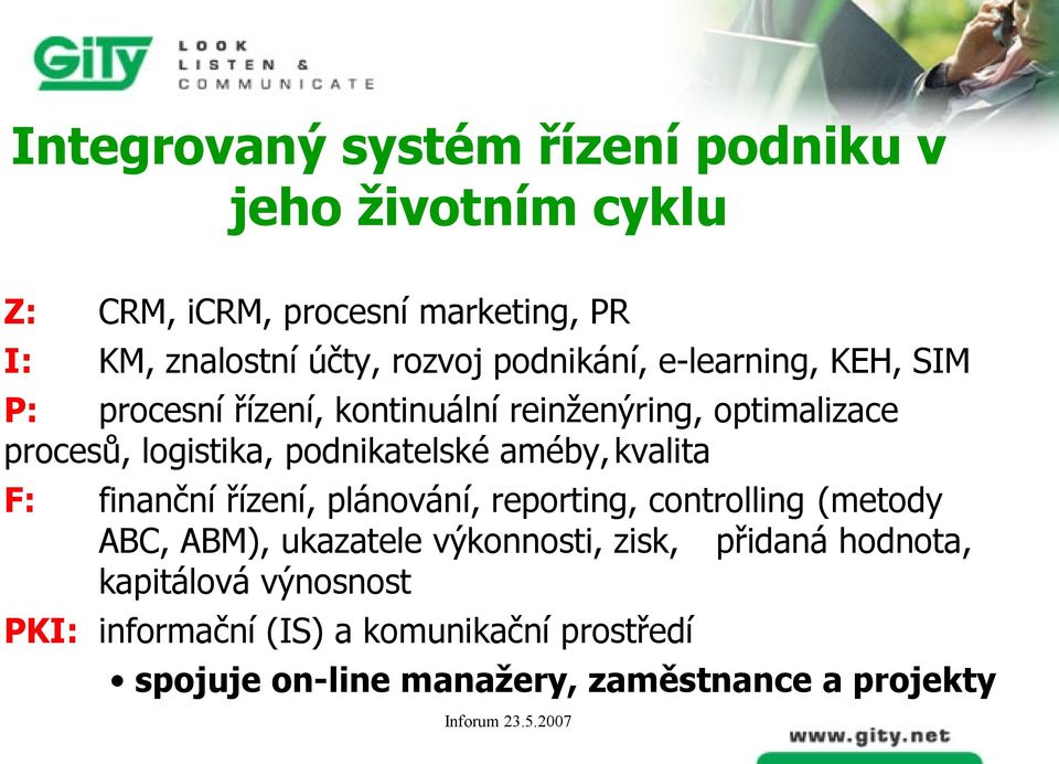 podnikatelské améby, kvalita F: finanční řízení, plánování, reporting, controlling (metody ABC, ABM), ukazatele výkonnosti,