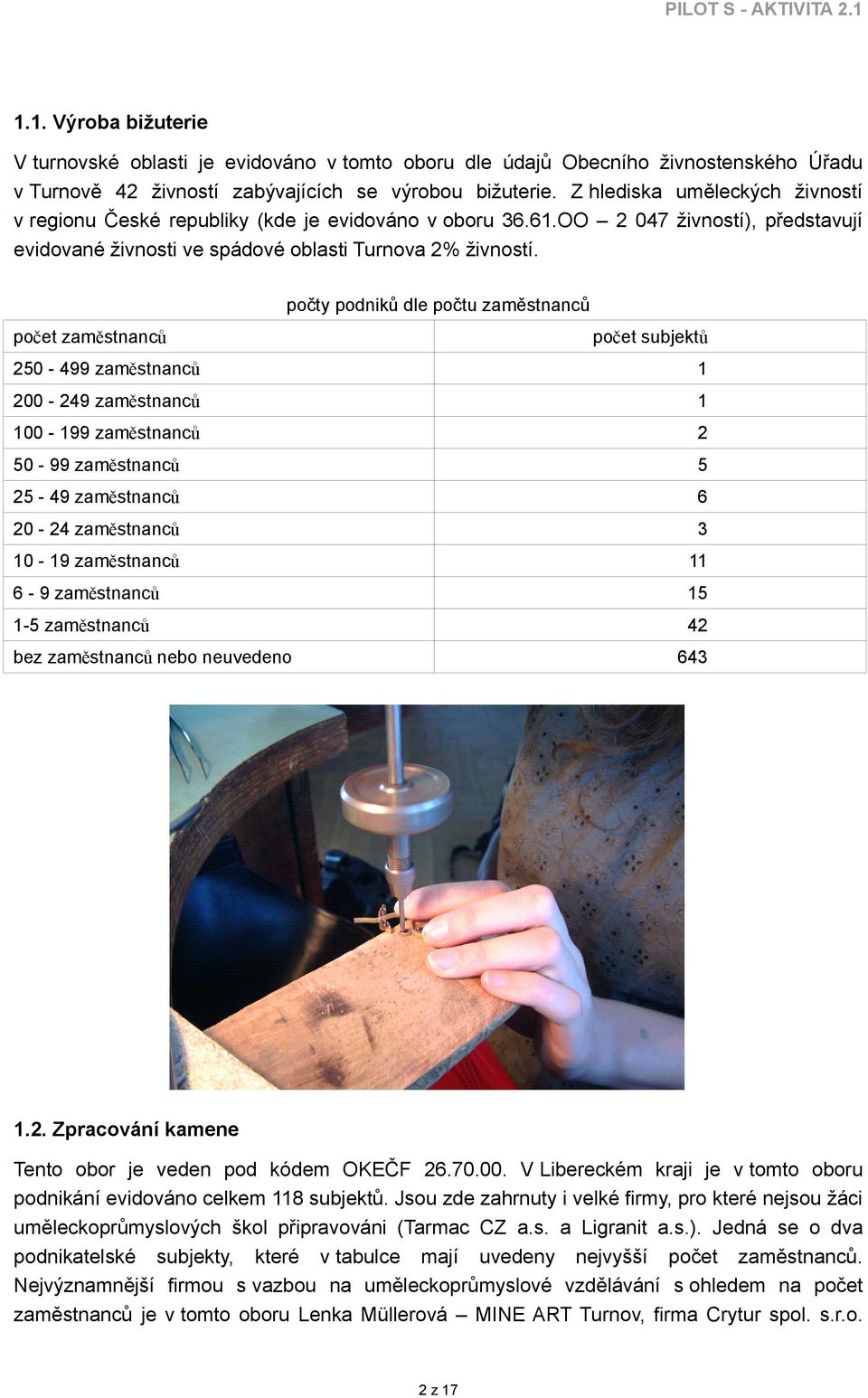 počty podniků dle počtu zaměstnanců počet zaměstnanců počet subjektů 50-99 zaměstnanců 00-9 zaměstnanců 00-99 zaměstnanců 50-99 zaměstnanců 5 5-9 zaměstnanců 6 0 - zaměstnanců 3 0-9 zaměstnanců 6-9