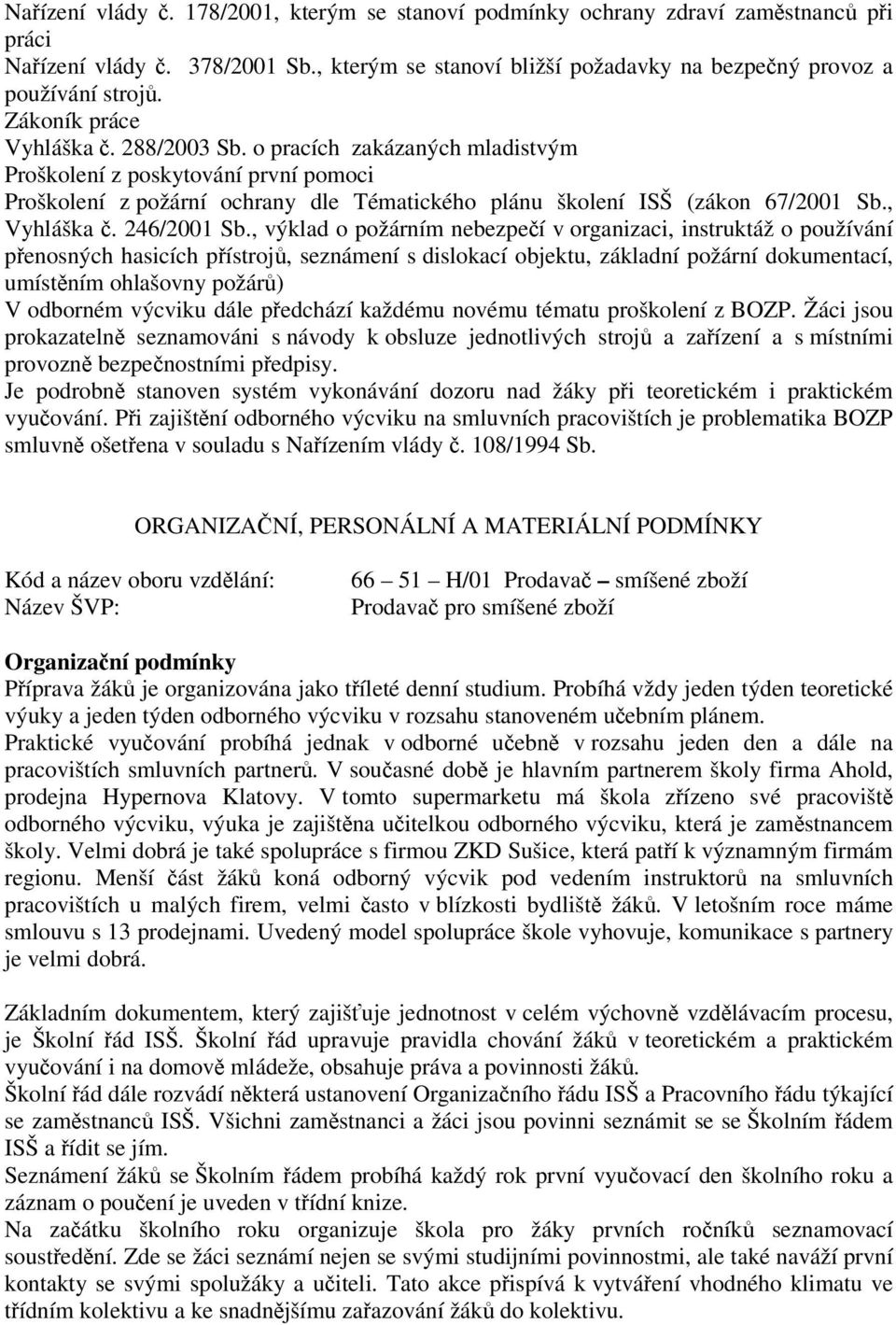 , Vyhláška č. 246/2001 Sb.