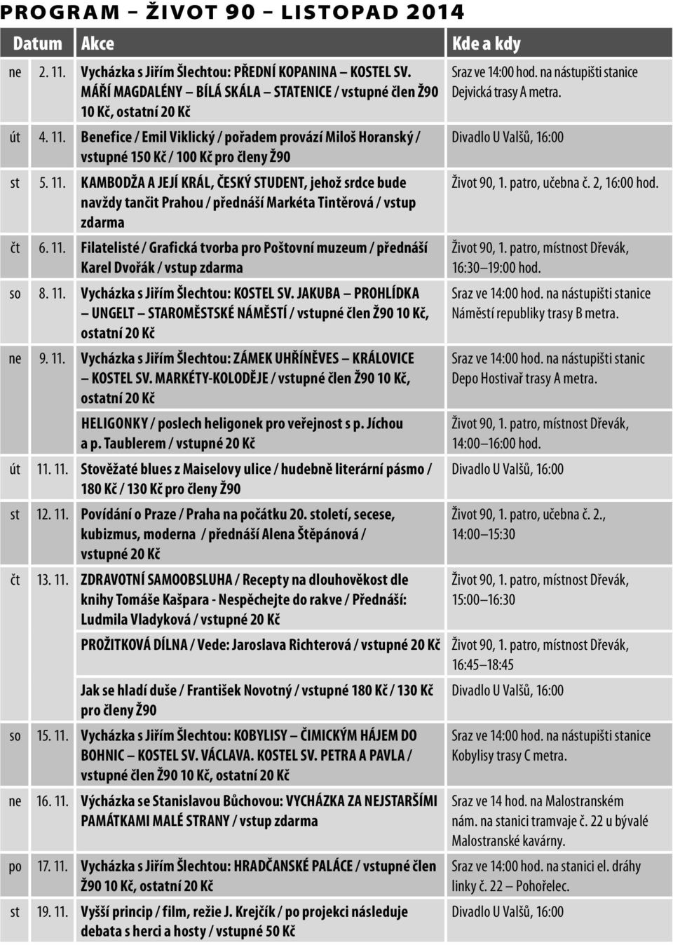 KAMBODŽA A JEJÍ KRÁL, ČESKÝ STUDENT, jehož srdce bude navždy tančit Prahou / přednáší Markéta Tintěrová / vstup zdarma čt 6. 11.