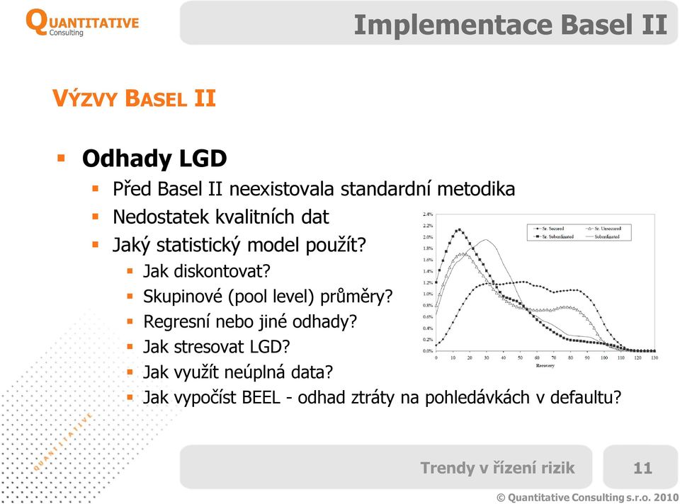 Jak diskontovat? Skupinové (pool level) průměry? Regresní nebo jiné odhady?