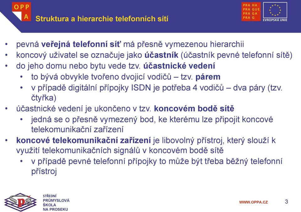 čtyřka) účastnické vedení je ukončeno v tzv.