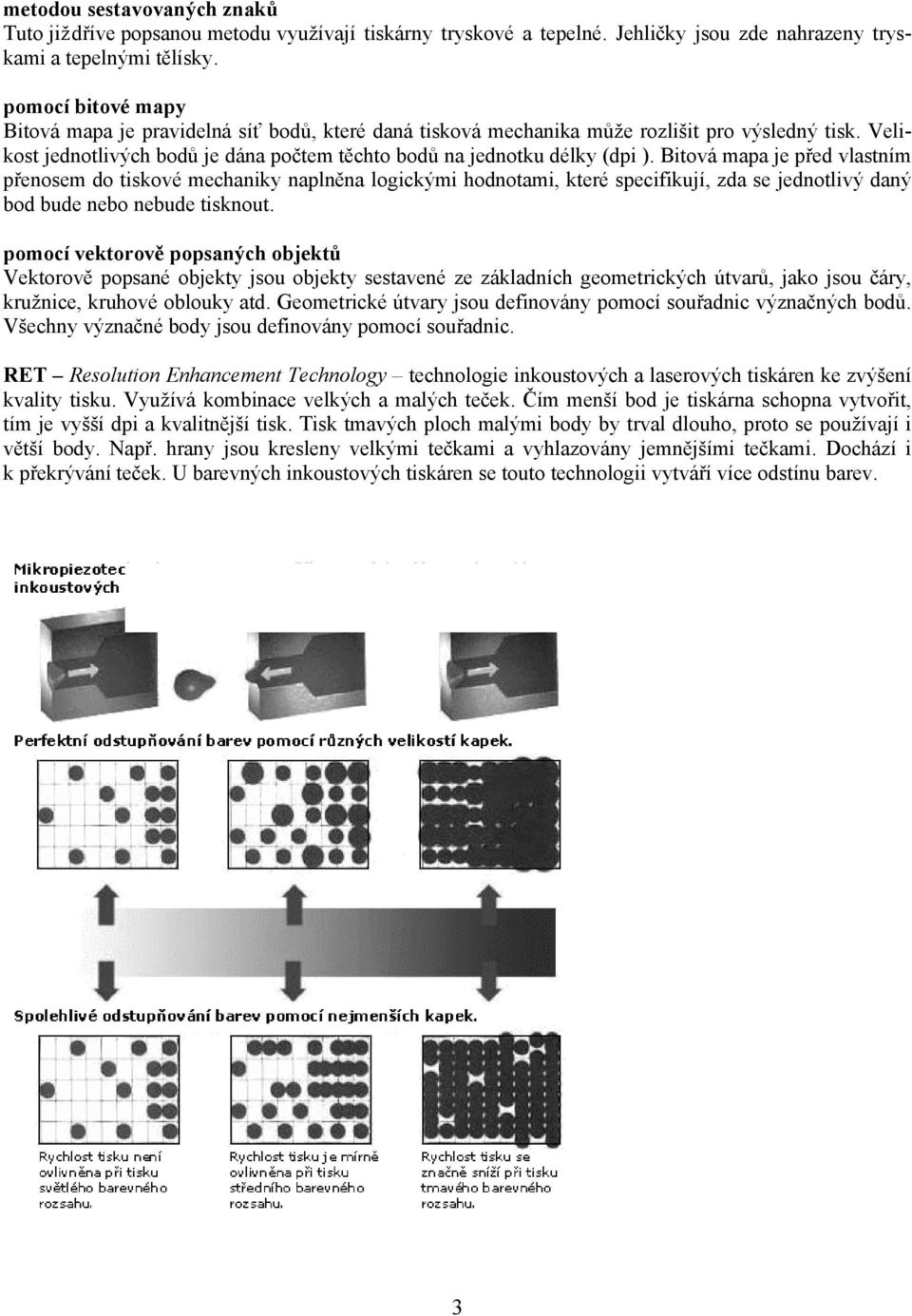 Bitová mapa je před vlastním přenosem do tiskové mechaniky naplněna logickými hodnotami, které specifikují, zda se jednotlivý daný bod bude nebo nebude tisknout.