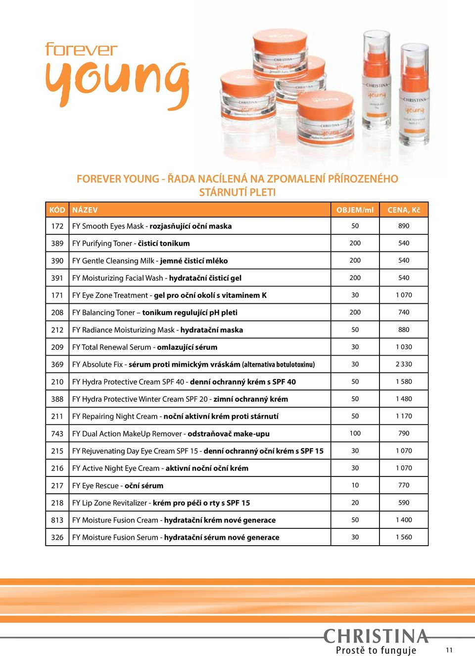 tonikum regulující ph pleti 200 740 212 FY Radiance Moisturizing Mask - hydratační maska 50 880 209 FY Total Renewal Serum - omlazující sérum 30 1 030 369 FY Absolute Fix - sérum proti mimickým