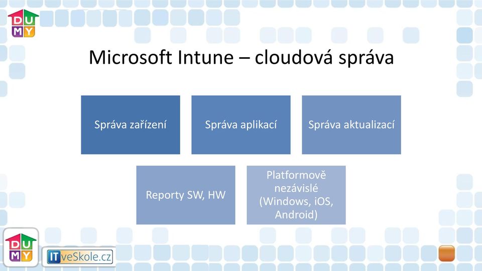 Správa aktualizací Reporty SW, HW