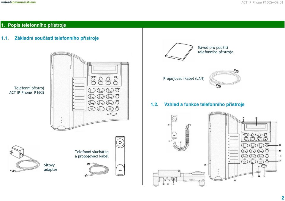 (LAN) Telefonní přístroj ACT IP Phone P160S 1.2.