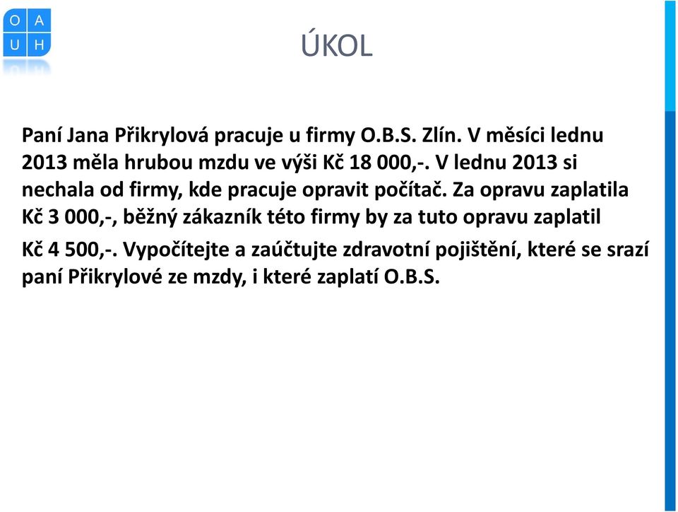 V lednu 2013 si nechala od firmy, kde pracuje opravit počítač.