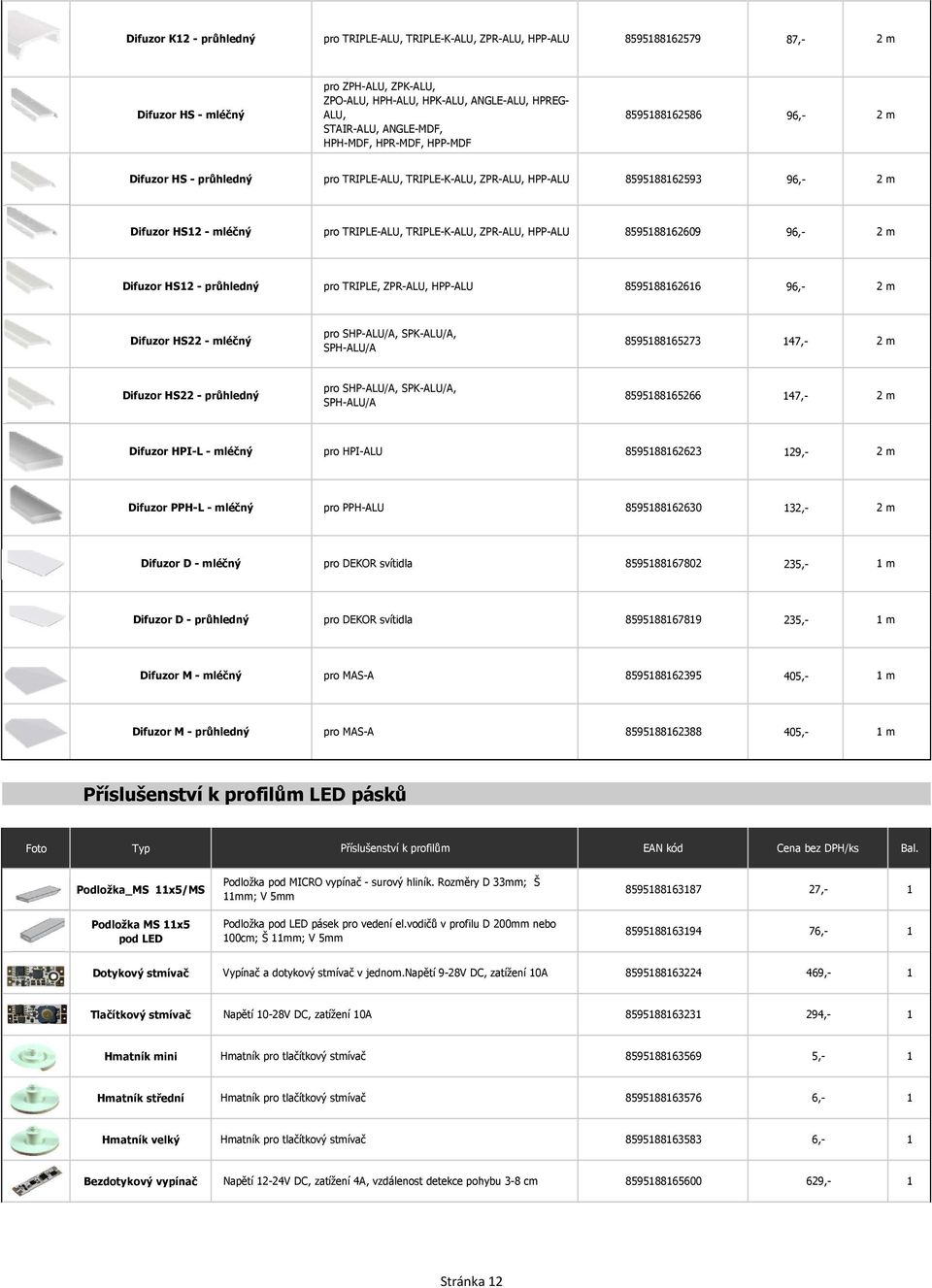 SHP-ALU/A, SPK-ALU/A, Difuzor HS22 - mléčný 85958865273 SPH-ALU/A pro SHP-ALU/A, SPK-ALU/A, Difuzor HS22 - průhledný 85958865266 SPH-ALU/A Difuzor HPI-L - mléčný pro HPI-ALU 85958862623 Difuzor PPH-L