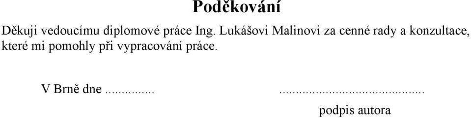 Lukášovi Malinovi za cenné rady a