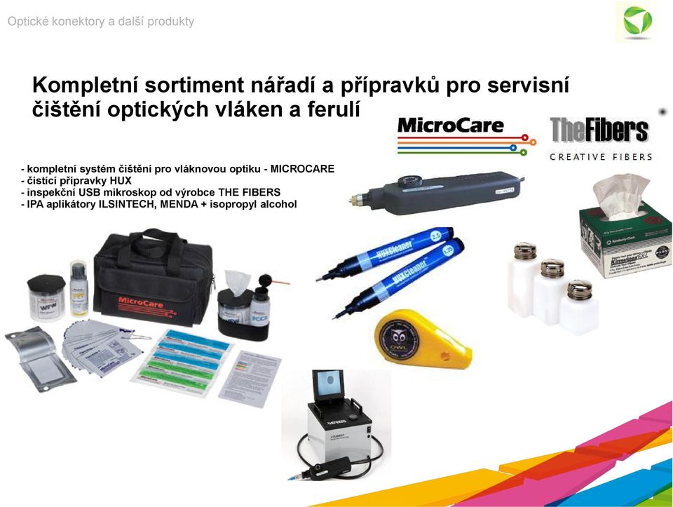 optiku - MICROCARE - čistící přípravky HUX - inspekční USB