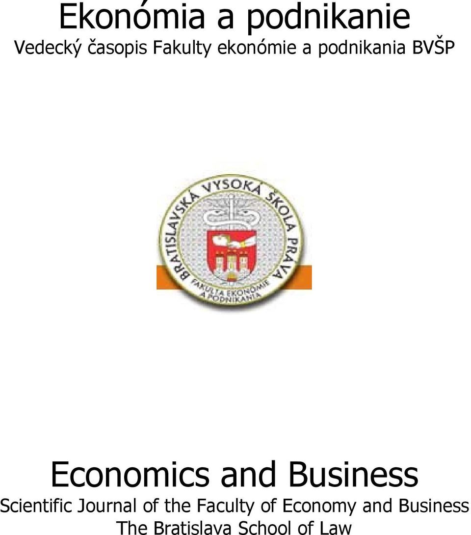 Business Scientific Journal of the Faculty of