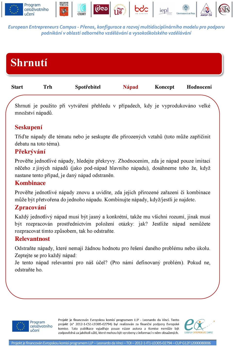 Zhodnocením, zda je nápad pouze imitací něčeho z jiných nápadů (jako pod-nápad hlavního nápadu), dosáhneme toho že, když nastane tento případ, je daný nápad odstraněn.