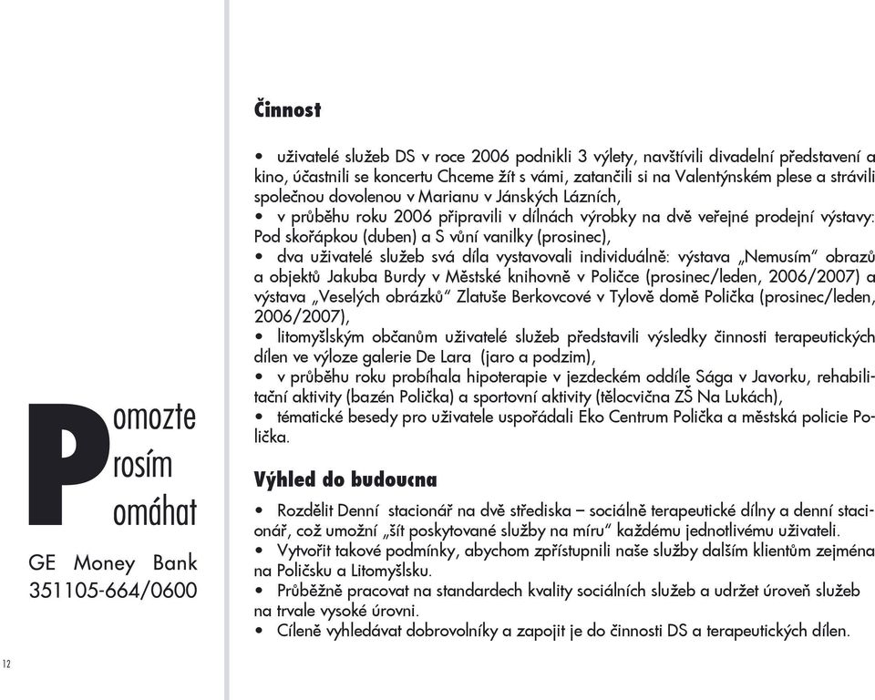 díla vystavovali individuálně: výstava Nemusím obrazů a objektů Jakuba Burdy v Městské knihovně v Poličce (prosinec/leden, 2006/2007) a výstava Veselých obrázků Zlatuše Berkovcové v Tylově domě