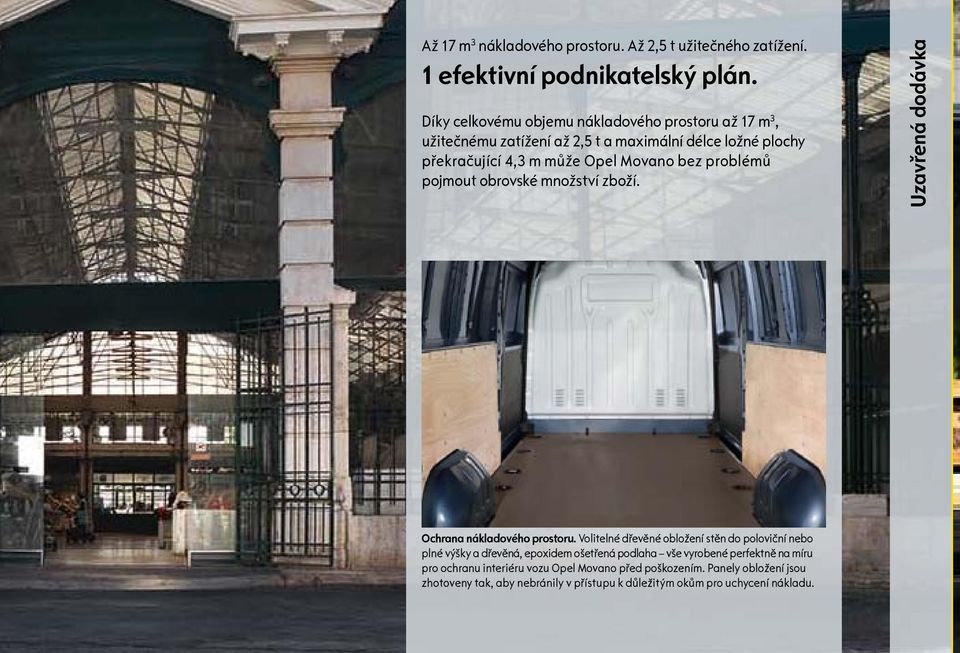 problémů pojmout obrovské množství zboží. Uzavřená dodávka Ochrana nákladového prostoru.