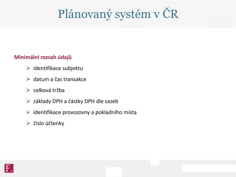 celková tržba základy DPH a částky DPH dle sazeb