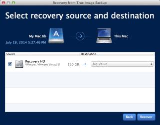 4. Jako zařízení, ze kterého má být zavedení provedeno, vyberte médium Acronis. Zobrazí se seznam Nástroje systému OS X. 5.