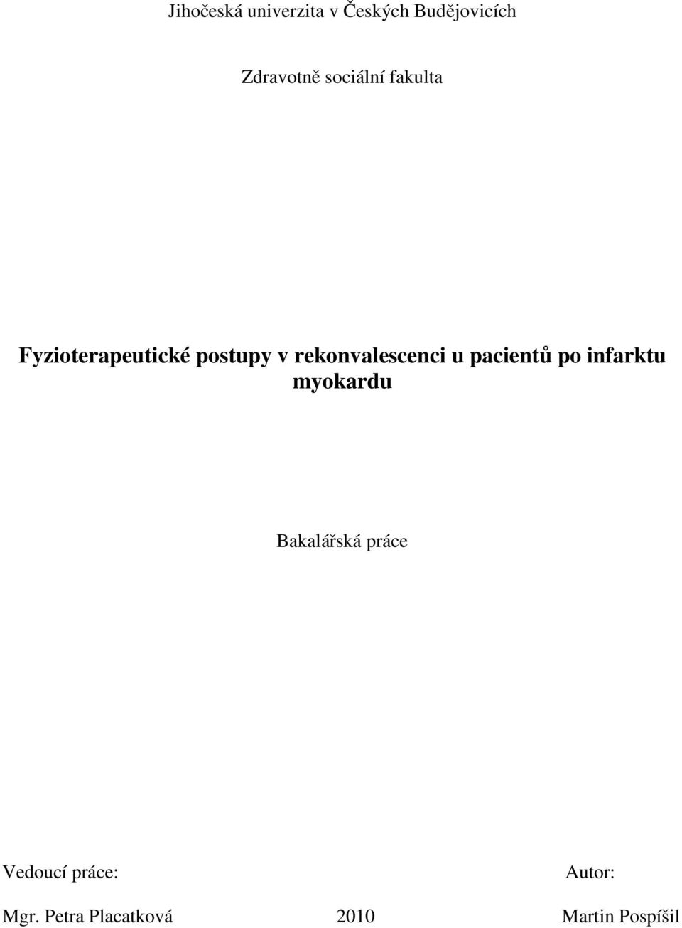 rekonvalescenci u pacientů po infarktu myokardu