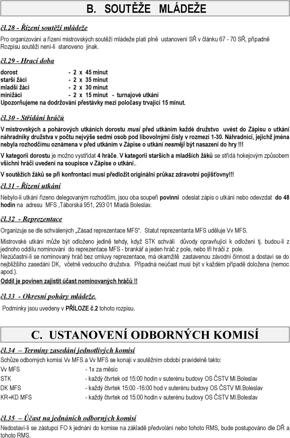 15 minut. čl.