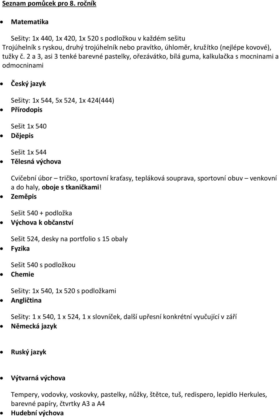 bílá guma, kalkulačka s mocninami a odmocninami