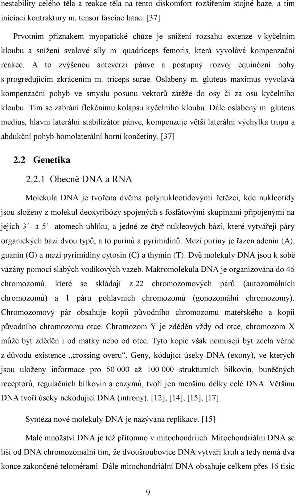 A to zvýšenou anteverzi pánve a postupný rozvoj equinózní nohy s progredujícím zkrácením m. triceps surae. Oslabený m.