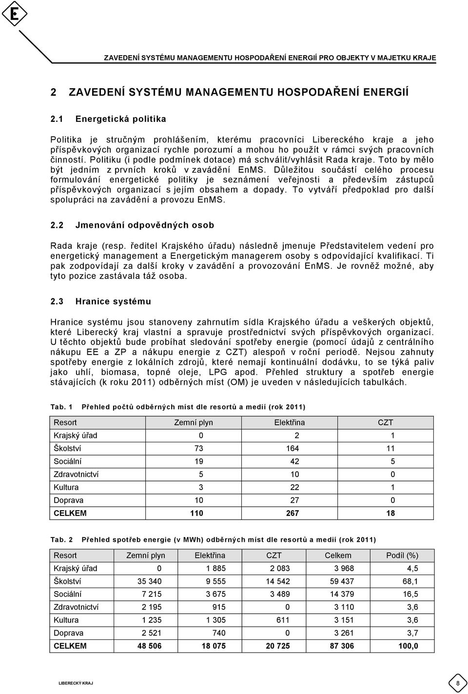 Politiku (i podle podmínek dotace) má schválit/vyhlásit Rada kraje. Toto by mělo být jedním z prvních kroků v zavádění EnMS.
