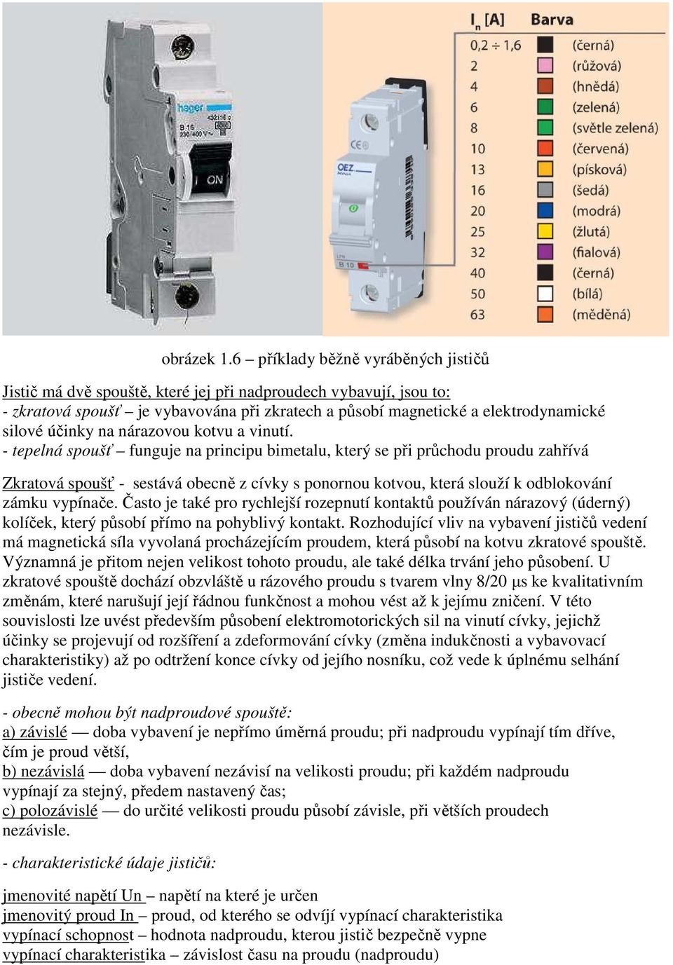 účinky na nárazovou kotvu a vinutí.