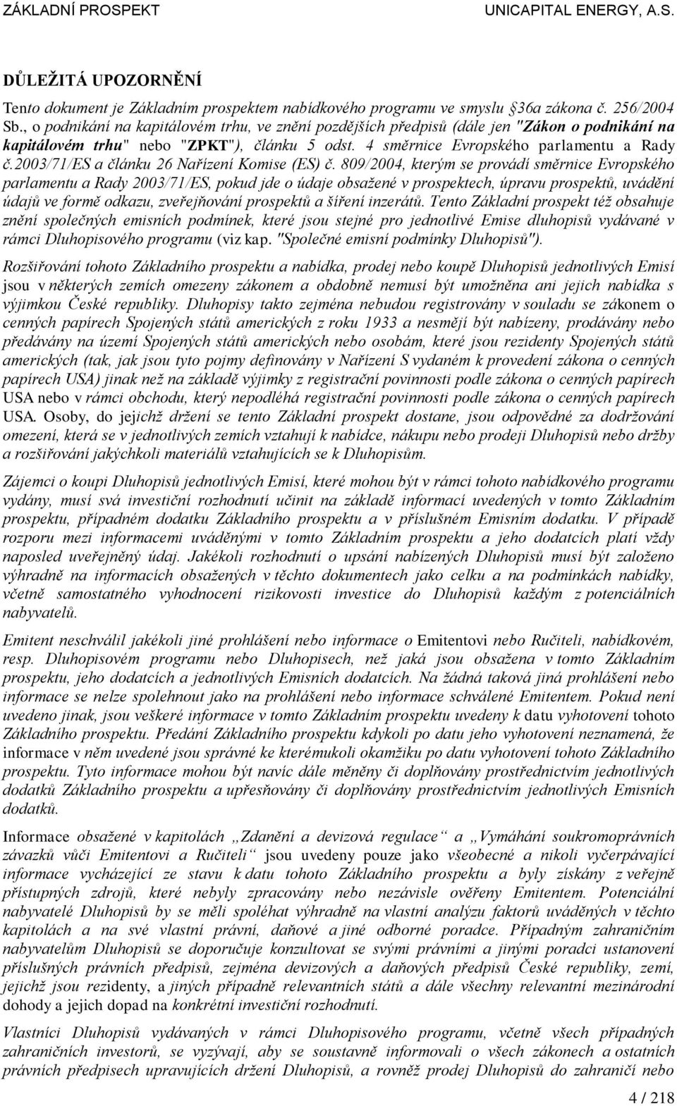 2003/71/es a článku 26 Nařízení Komise (ES) č.