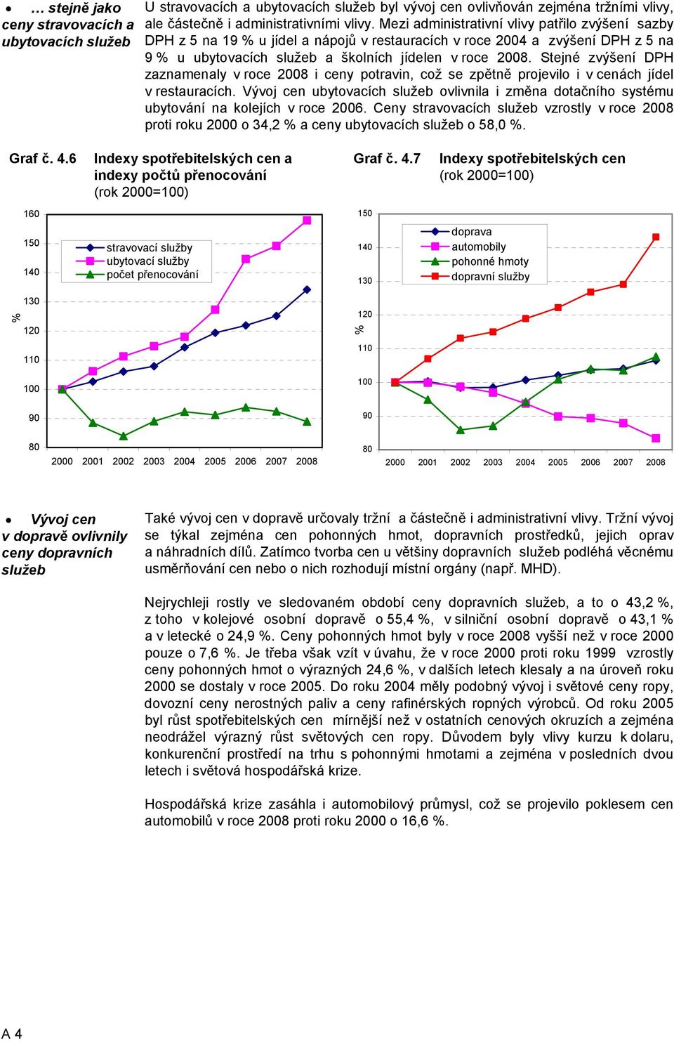 Stejné zvýšení DPH zaznamenaly v roce 2008 i ceny potravin, což se zpětně projevilo i v cenách jídel v restauracích.