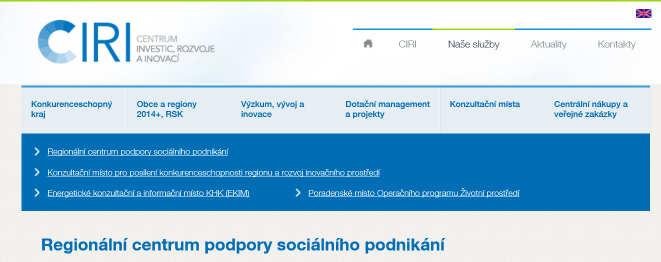 Regionální centrum podpory sociálního podnikání platforma zaměřená na rozvoj sociálního podnikání v Královéhradeckém kraji http:// /regionalni-centrumpodpory-socialnihopodnikani.