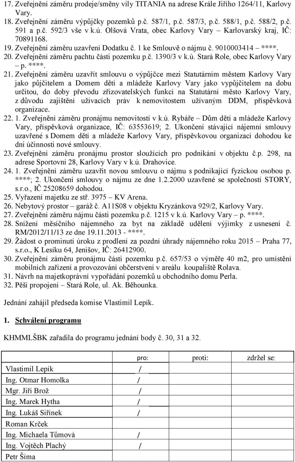 ú. Stará Role, obec Karlovy Vary p. ****. 21.