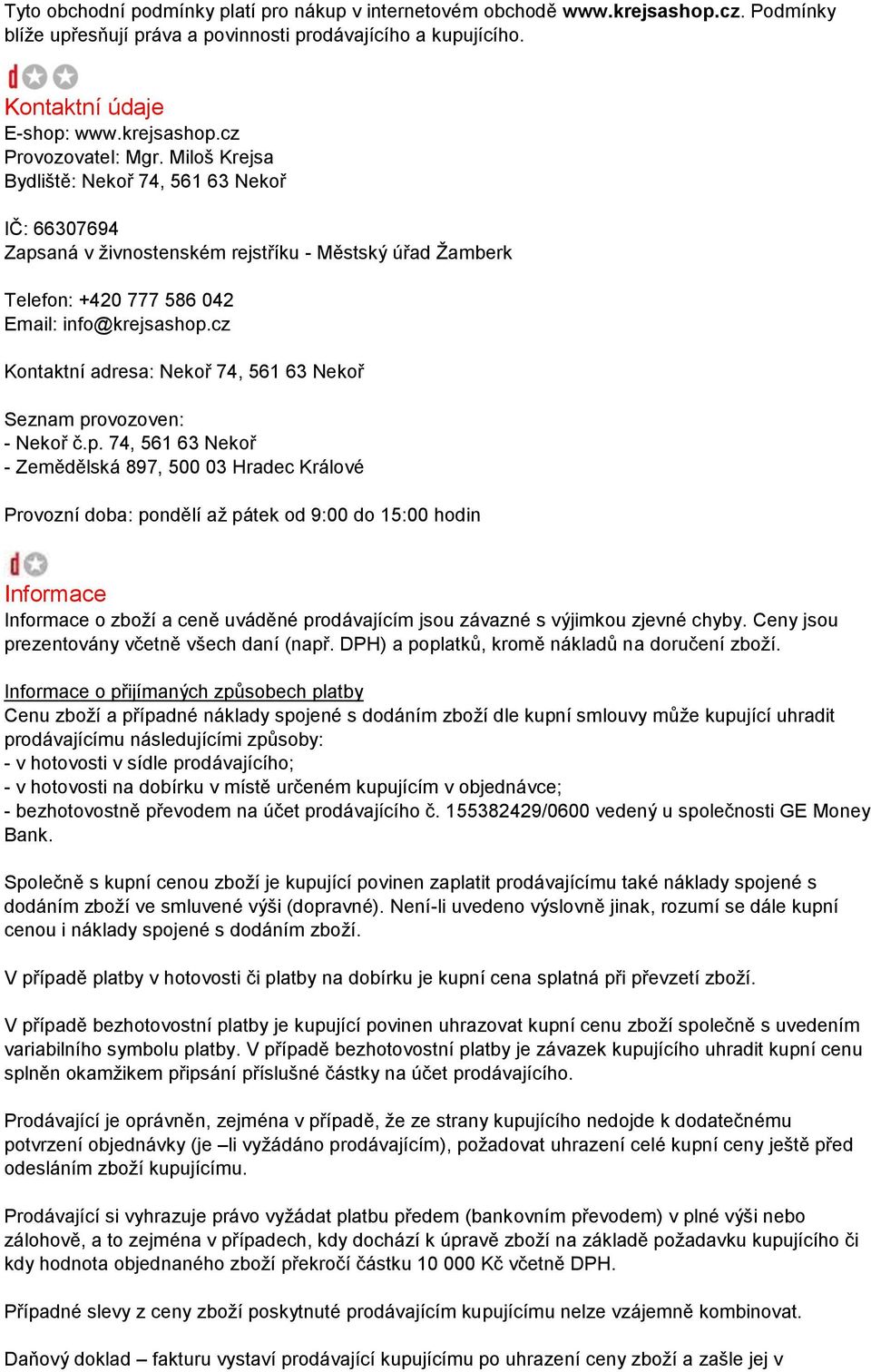 cz Kontaktní adresa: Nekoř 74, 561 63 Nekoř Seznam pr