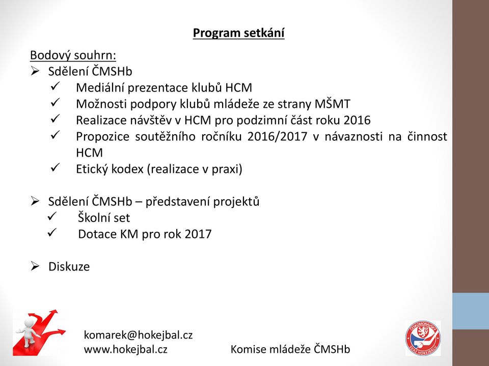 Propozice soutěžního ročníku 2016/2017 v návaznosti na činnost HCM ü Etický kodex (realizace