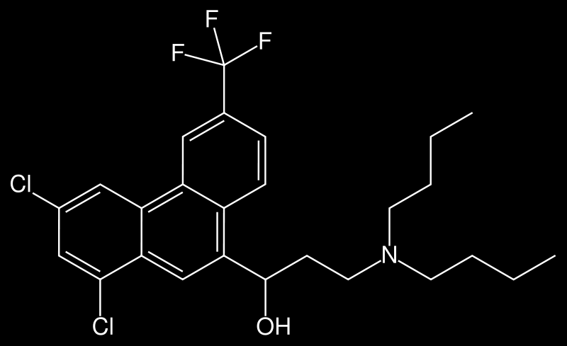 Léčba a profylaxe HALOFANTRIN Derivát fenanthren methanolu 1962 Walter Reed Army Institute of Research Působí na všechny druhy malarických plasmodií jako krevní schizontocid