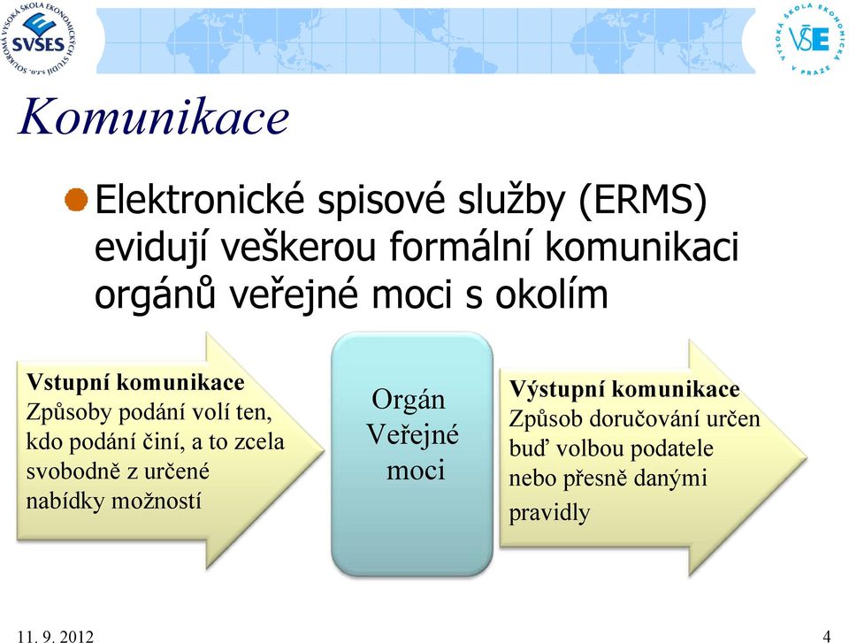 činí, a to zcela svobodně z určené nabídky možností Orgán Veřejné moci Výstupní