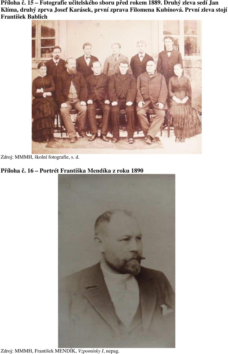 Kubínová. První zleva stojí František Bablich Zdroj: MMMH, školní fotografie, s.