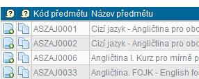 V případě, že má daný předmět uvedenou nenulovou hodinovou dotaci u přednášky, bude u předmětu rozvrhový lístek pro přednášku, má-li uvedenu hodinovou dotaci pro cvičení, bude u něj i lístek pro