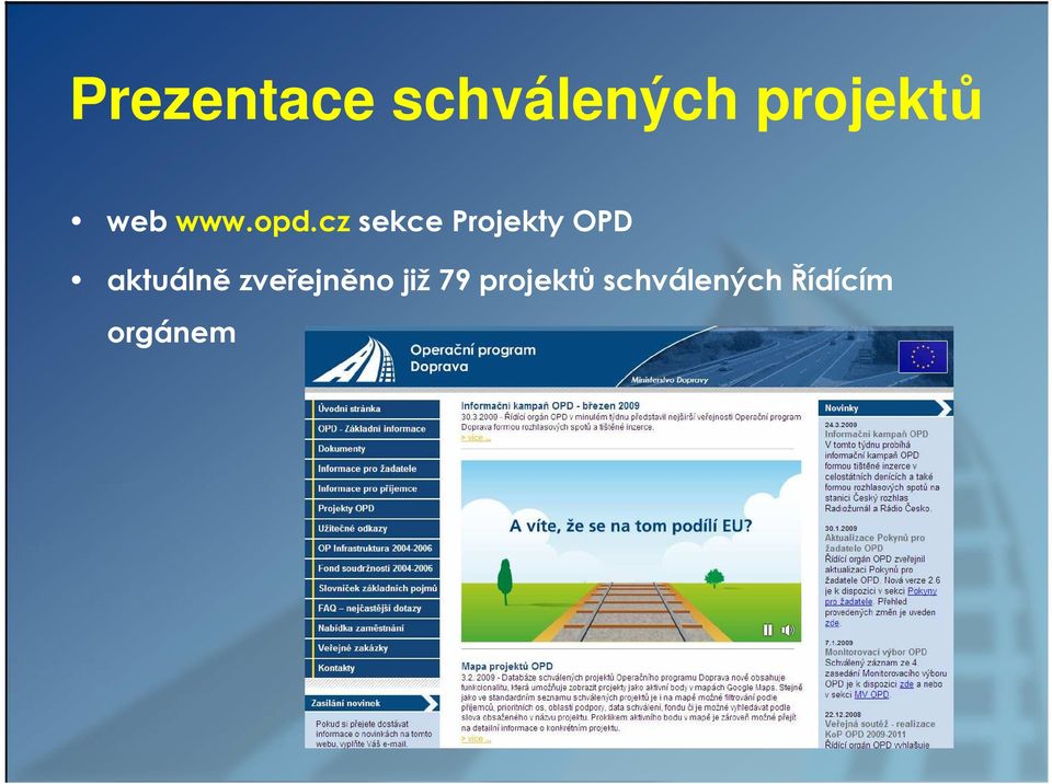 cz sekce Projekty OPD aktuálně