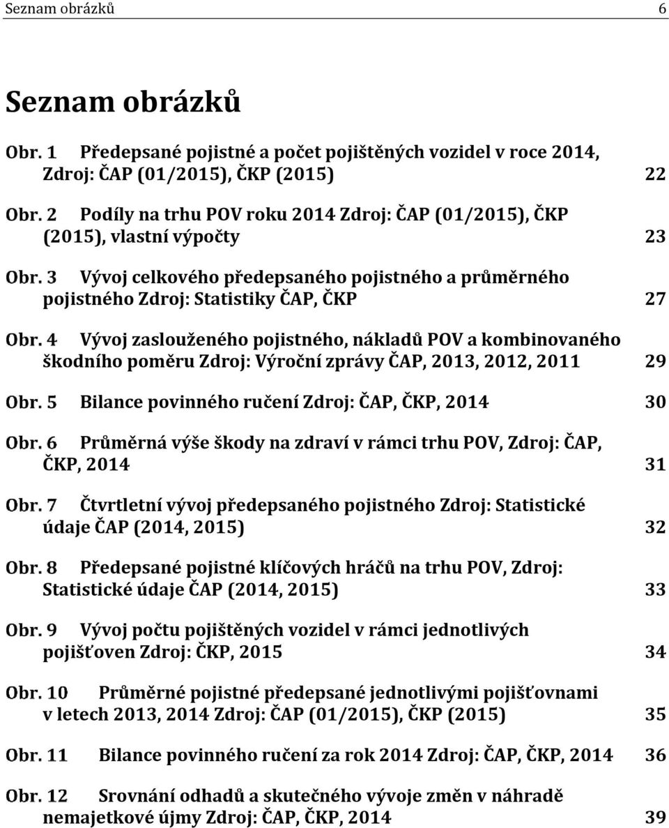 povinného ručení Zdroj: ČAP, ČKP, 30 Průměrná výše škody na zdraví v rámci trhu POV, Zdroj: ČAP, ČKP, 31 Čtvrtletní vývoj předepsaného pojistného Zdroj: Statistické údaje ČAP, 32 Předepsané pojistné