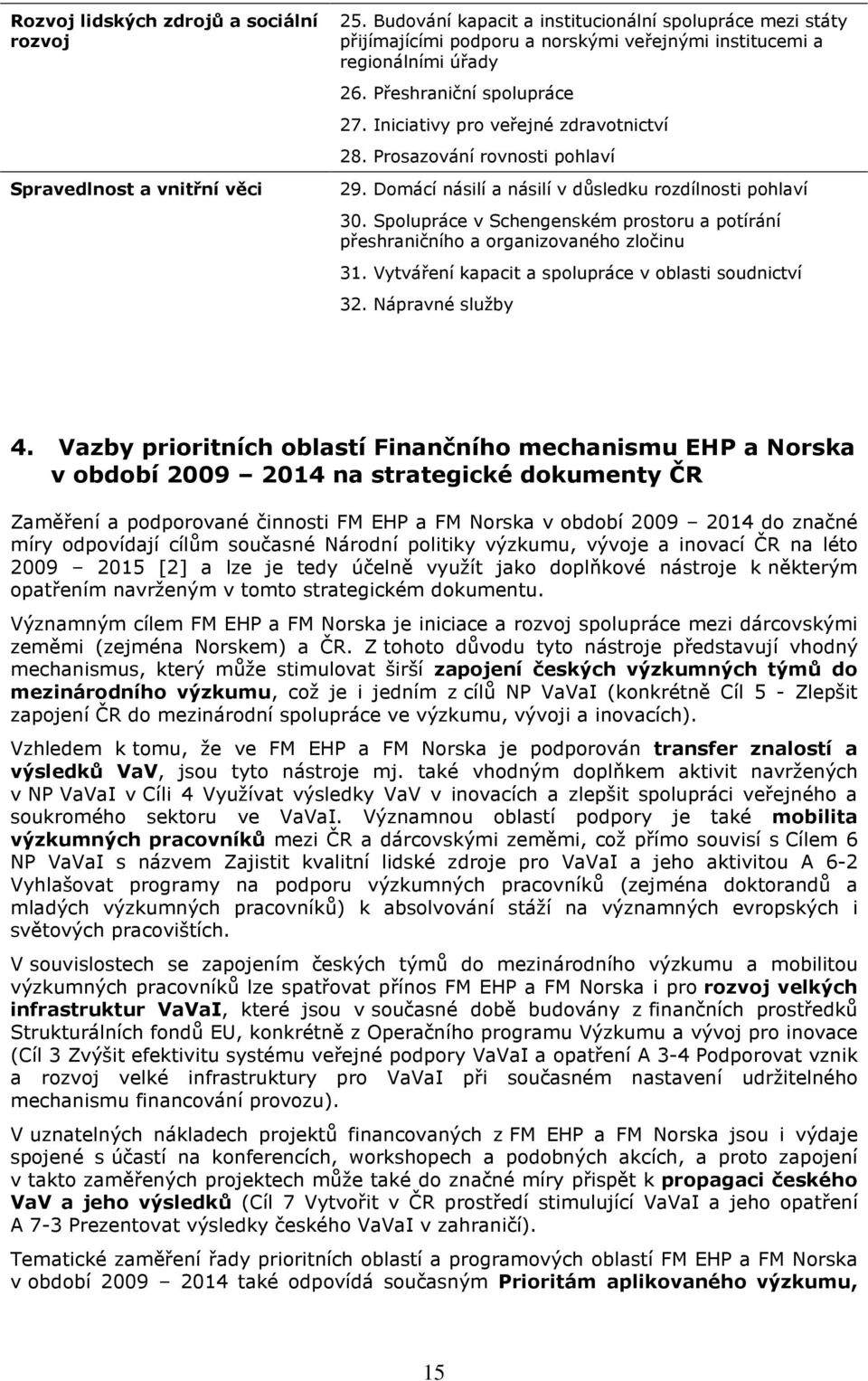 Iniciativy pro veřejné zdravotnictví 28. Prosazování rovnosti pohlaví 29. Domácí násilí a násilí v důsledku rozdílnosti pohlaví 30.