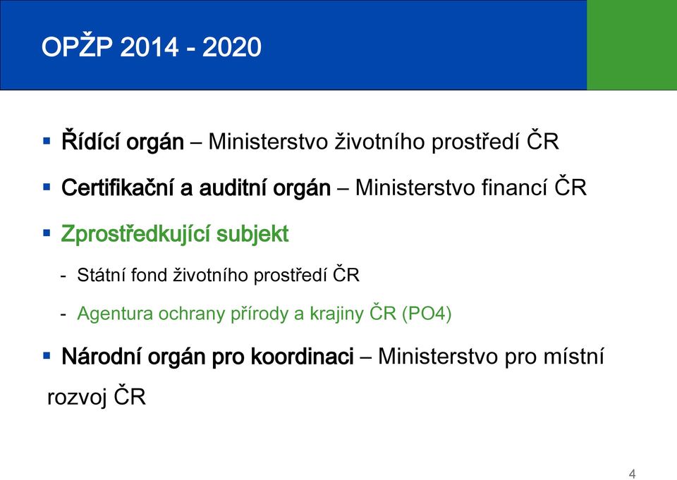 subjekt - Státní fond životního prostředí ČR - Agentura ochrany přírody