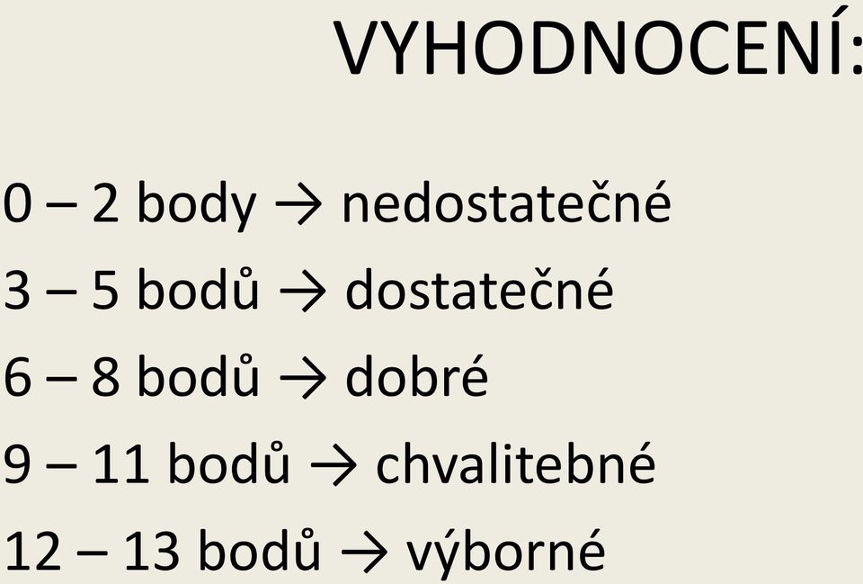 dostatečné 6 8 bodů dobré 9