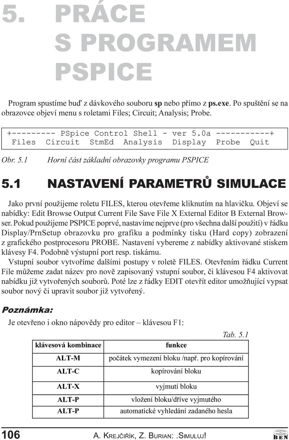 hlavièku Objeví se nabídky: Edit Browse Output Current File Save File X External Editor B External Browser Pokud použijeme PSPICE poprvé, nastavíme nejprve (pro všechna další použití) v øádku
