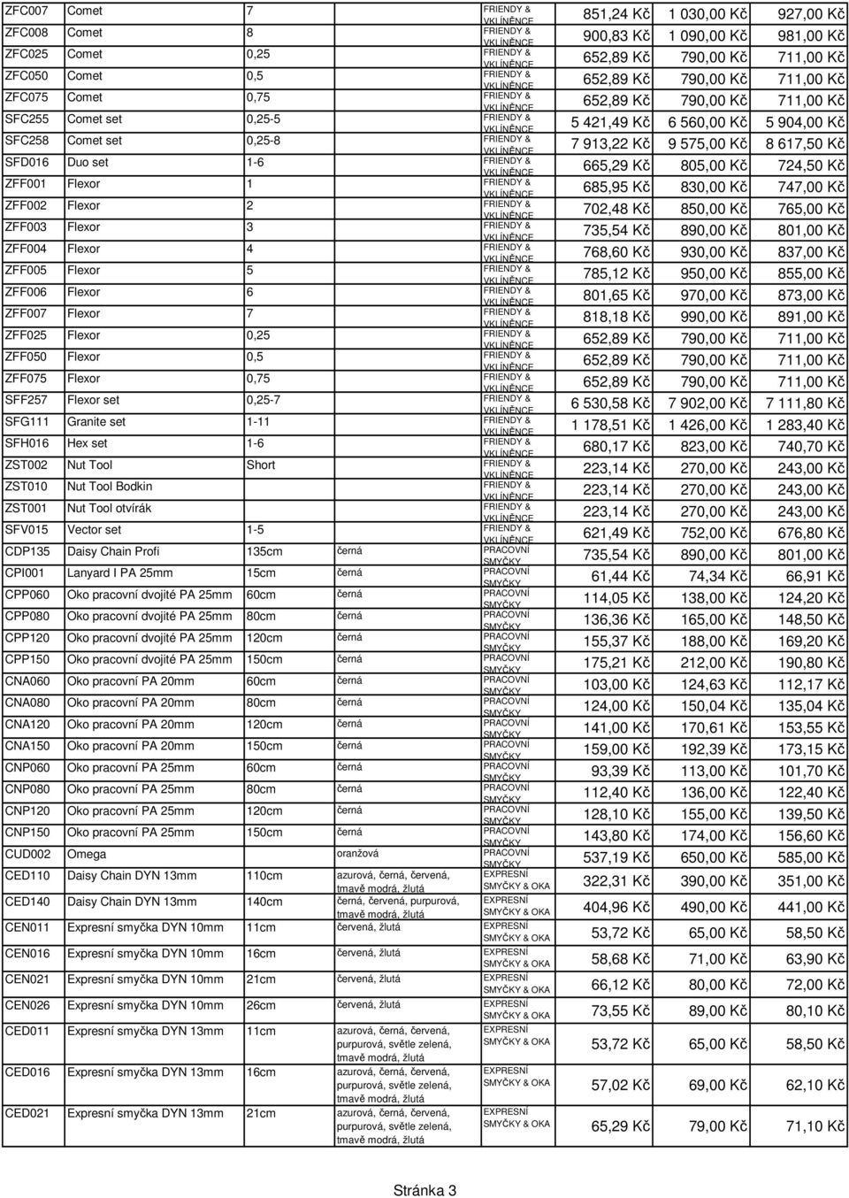 Flexor 7 FRIENDY & ZFF025 Flexor 0,25 FRIENDY & ZFF050 Flexor 0,5 FRIENDY & ZFF075 Flexor 0,75 FRIENDY & SFF257 Flexor set 0,25-7 FRIENDY & SFG111 Granite set 1-11 FRIENDY & SFH016 Hex set 1-6