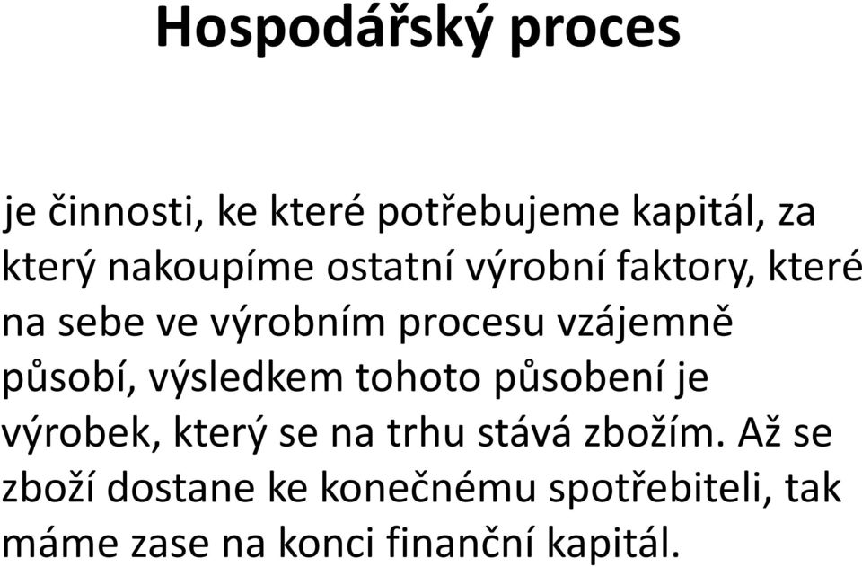 působí, výsledkem tohoto působení je výrobek, který se na trhu stává zbožím.