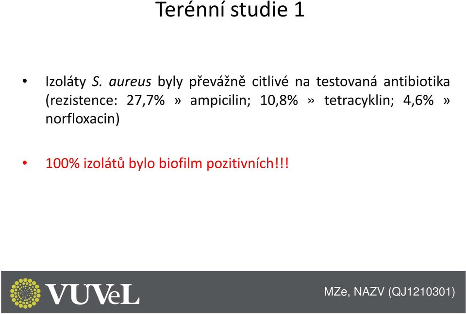 antibiotika (rezistence: 27,7%» ampicilin;