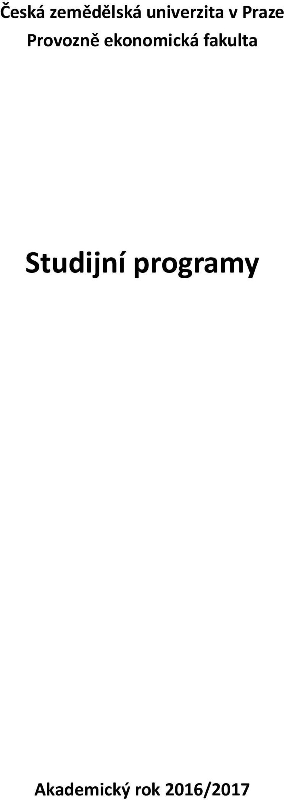 Provozně ekonomická