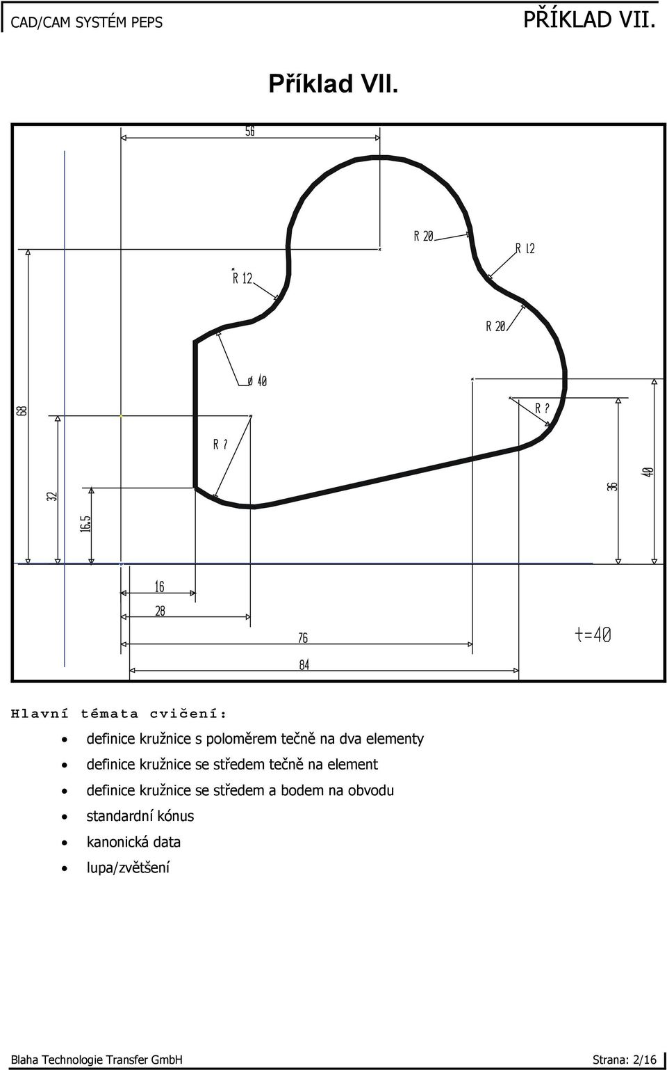 elementy definice kružnice se středem tečně na element definice