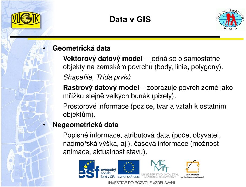 Shapefile, Třída prvků Rastrový datový model zobrazuje povrch země jako mřížku stejně velkých buněk (pixely).