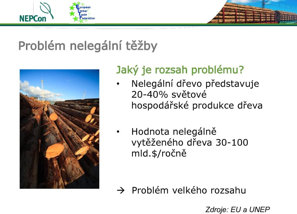 hospodářské produkce dřeva Hodnota nelegálně